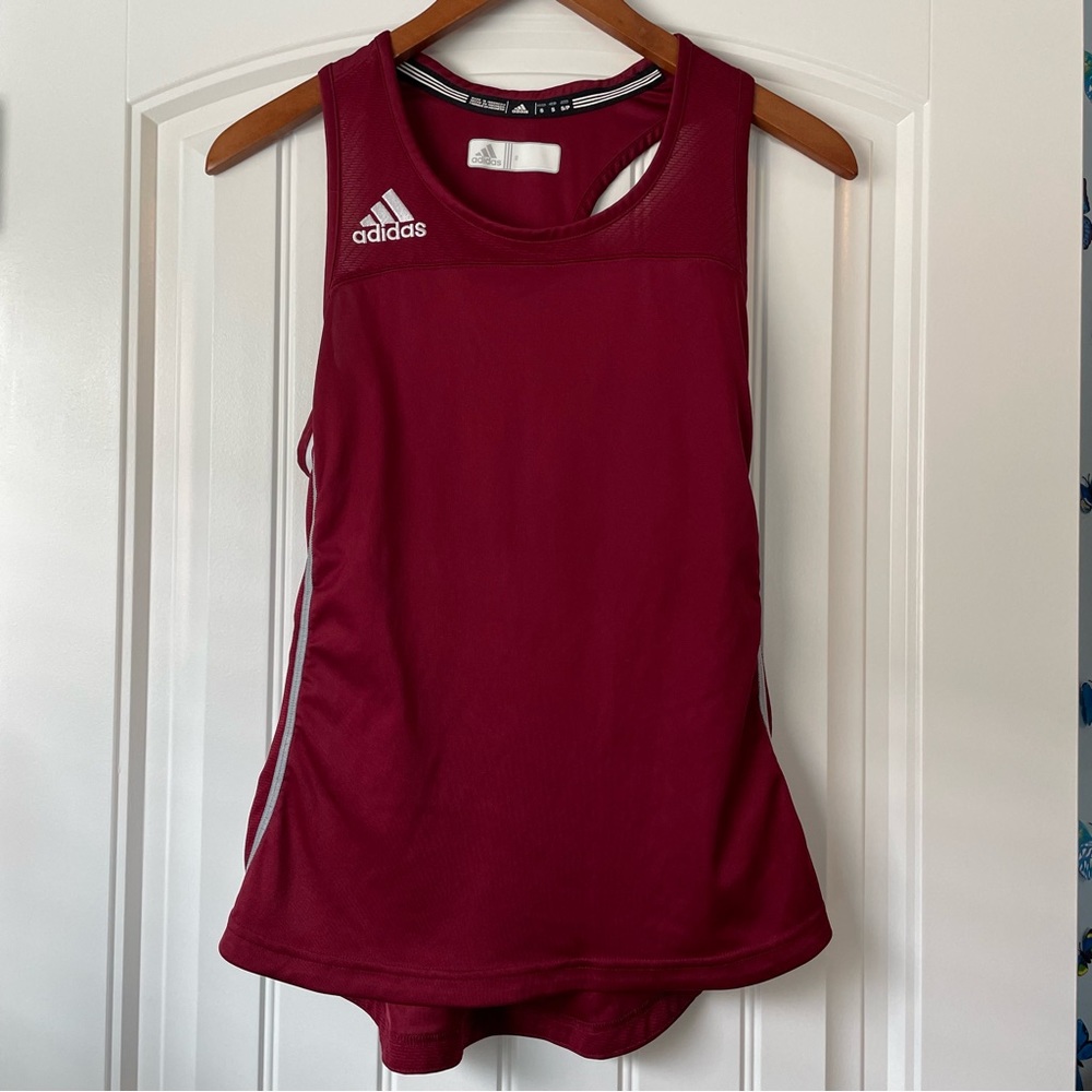 Adidas maroon athletic tank top